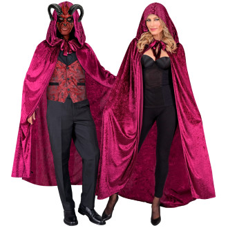 Kostýmy na karneval - Widmann Vínový sametový plášť s kapucí