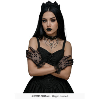 Doplňky - Krajkové rukavice s křížkem