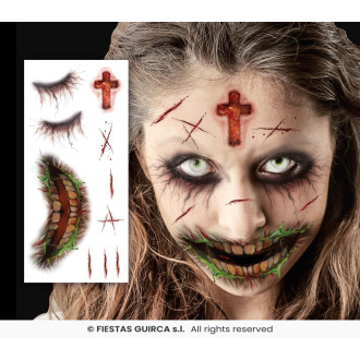 Doplňky - Tetování zombie tvář