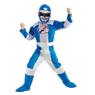 Kostýmy na karneval - Power Ranger Blue Muscle Chest - licenční kostým