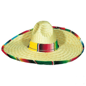 Klobouky, čepice, čelenky - Klobouk mexický s barevným lemem