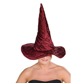 Klobouky, čepice, čelenky - Čarodějnický klobouk vínový lux D - B86