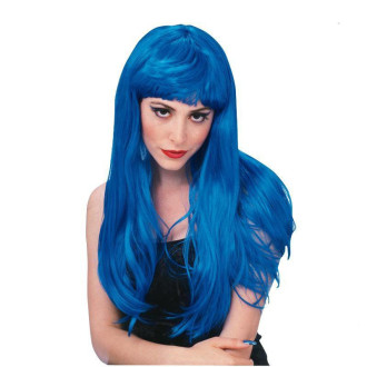 Paruky - Glamour modrá - karnevalová paruka