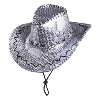 Klobouky, čepice, čelenky - Fltrový kovboj stříbrný - A16