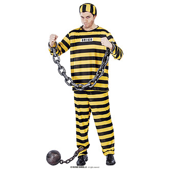 Kostýmy na karneval - Vězeň pruhovaný žlutý