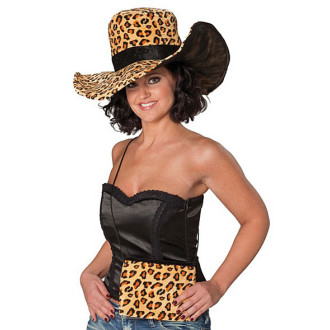 Klobouky, čepice, čelenky - Dámský klobouk Leopard s kabelkou