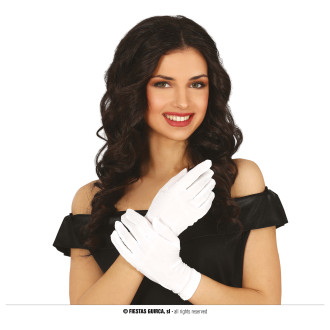Doplňky - Bílé rukavice 25 cm