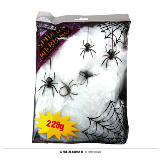 Doplňky - Pavoučí síť s pavouky  228 gr.