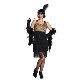 Kostýmy na karneval - Charleston Girl černo-béžové šaty