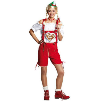 Kostýmy na karneval - Tyrolské kalhoty červené dámské