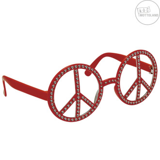 Doplňky - Brýle Hippie s kamínky červené