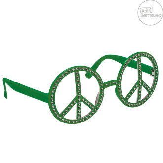 Doplňky - Brýle Hippie s kamínky zelené
