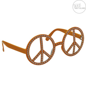 Doplňky - Brýle Hippie s kamínky oranžové