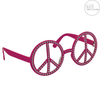 Doplňky - Brýle Hippie s kamínky růžové