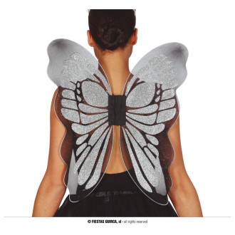 Doplňky - Motýlí křídla stříbrná 46 x 54 cm