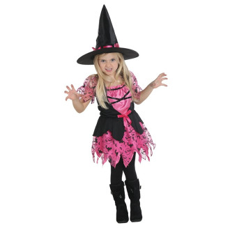 Kostýmy na karneval - HEXE pink - růžová čarodějnice