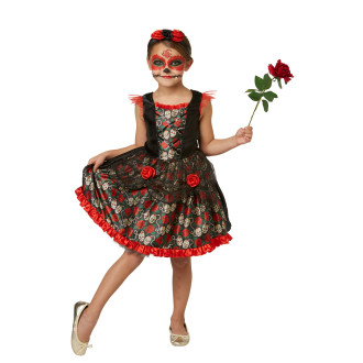 Kostýmy na karneval - Red Rose Day of the Dead - dětský kostým