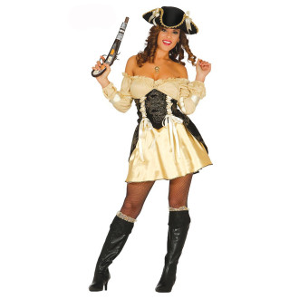Kostýmy na karneval - Pirátka - zlatý kostým