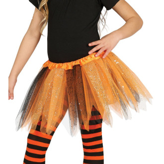 Kostýmy na karneval - Sukénka oranžovo/černá dětská
