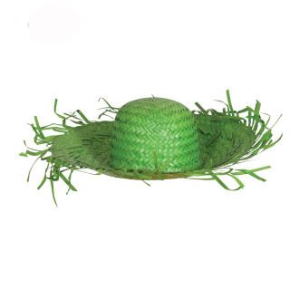 Klobouky, čepice, čelenky - Slaměný klobouk roztřepený zelený