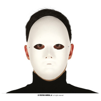 Masky, škrabošky - Bílá maska z tvrzeného papíru