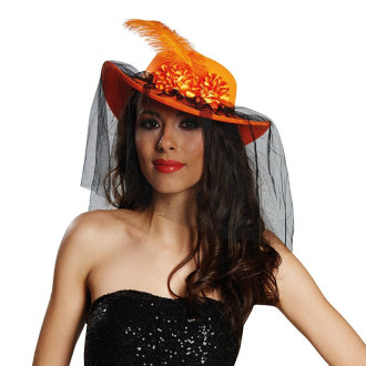 Klobouky, čepice, čelenky - Dámský klobouk oranžový
