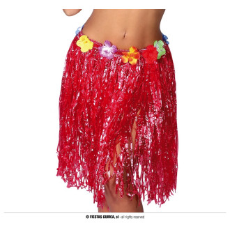 Doplňky - Havajská sukně s květy červená - 50 cm