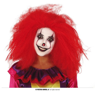 Paruky - Red clown wig - červená klauní paruka