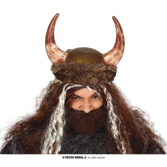 Doplňky - Helma viking s kožešinou a rohy