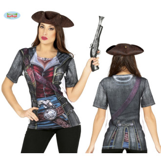 Doplňky - Pirátské tričko s digitálním potiskem dámské
