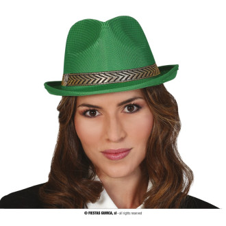 Klobouky, čepice, čelenky - Gangsterský klobouk zelený