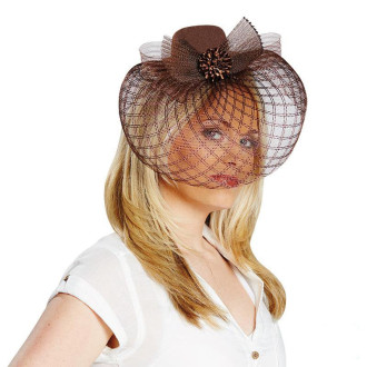 Klobouky, čepice, čelenky - Minicylindr s tylem dámský klobouk Medleine