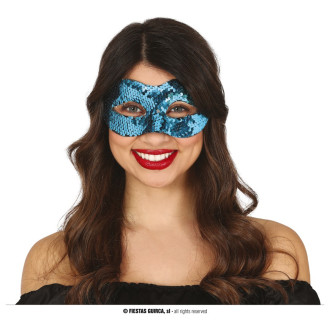 Masky, škrabošky - Modrá flitrová maska