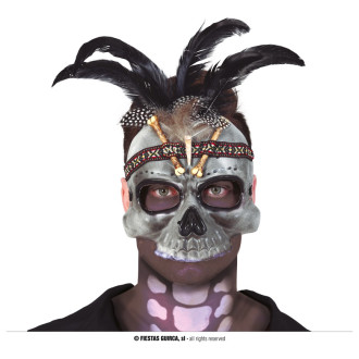 Masky, škrabošky - Voodoo maska s peřím