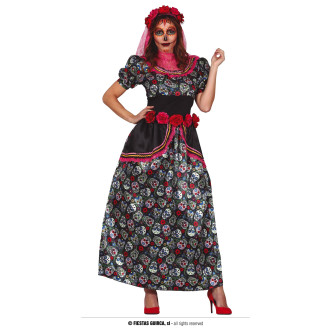 Kostýmy na karneval - Catrina pestrobarevný kostým