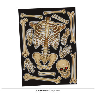 Doplňky - Dekorace na sklo - skeleton 30 x 40 cm