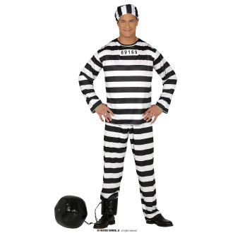 Kostýmy na karneval - Vězeňský oděv s čepičkou