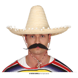 Klobouky, čepice, čelenky - Mexický slaměný klobouk přírodní 45 cm