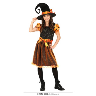 Kostýmy na karneval - Čarodějnice oranžová s kloboukem