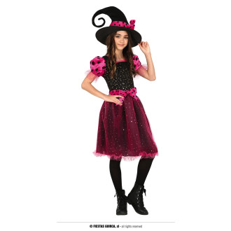 Kostýmy na karneval - Čarodějnice růžová s kloboukem