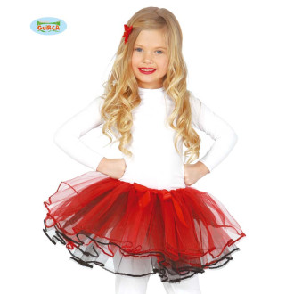 Kostýmy na karneval - Dětská sukénka 25 cm červeno-černá