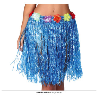 Doplňky - Havajská sukně s květy modrá