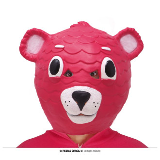 Masky, škrabošky - Latexová maska medvěda - pink