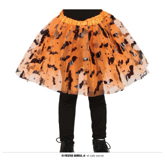 Doplňky - Dětská oranžová sukně s netopýry