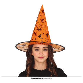 Klobouky, čepice, čelenky - Oranžový čarodějnický klobouk pro děti