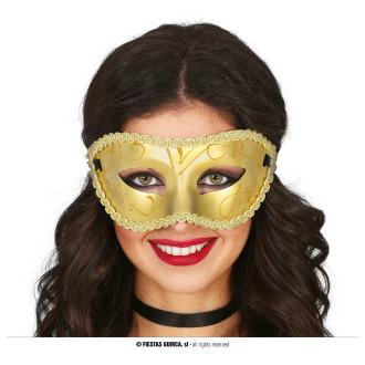 Masky, škrabošky - Zlatá dámská maska