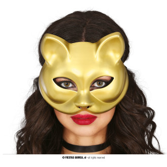 Masky, škrabošky - Zlatá kočka dámská maska