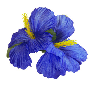 Doplňky - Widmann Spona do vlasů s 2 květy ibišku modrá