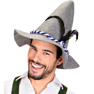 Klobouky, čepice, čelenky - Widmann Bavorský klobouk s peřím a modrobílou šňůrou