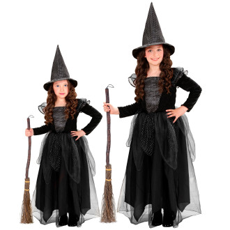 Kostýmy na karneval - Widmann Čarodějnice černá dlouhé šaty